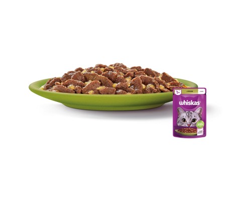 Вологий корм для кішок Whiskas Ягня в желе 85 г (5900951302176)