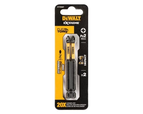 Набір біт DeWALT IMPACT TORSION, ударні, Pz2, L=89 мм, 2 шт (DT70566T)