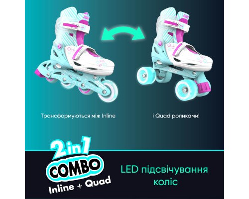 Роликові ковзани Neon Сombo Turquoise розмір 30-33 (NT09T4)