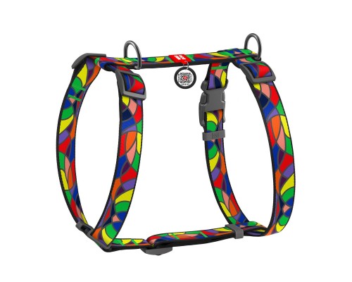 Шлея для собак WAUDOG Nylon з QR паспортом анатомічна H-подібна 