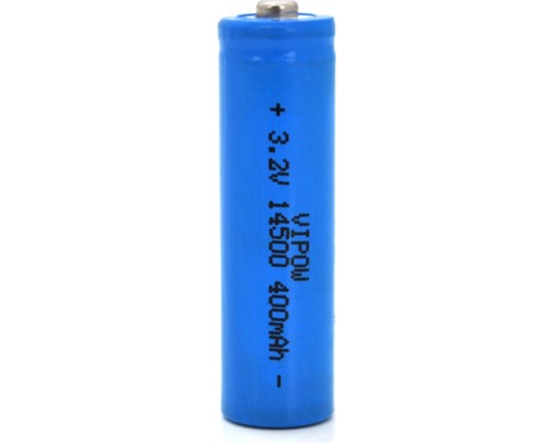 Акумулятор 14500 LiFePO4 (size AA), 400mAh, 3.2V, TipTop, blue Vipow (IFR14500-400mAhTT / 21438) 