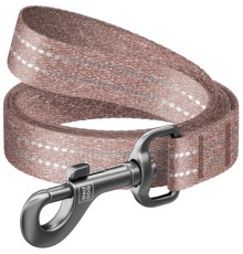 Повідок для собак WAUDOG Re-cotton світловідбивний L-XL Ш 25 мм Д 200 см коричневий (03206)