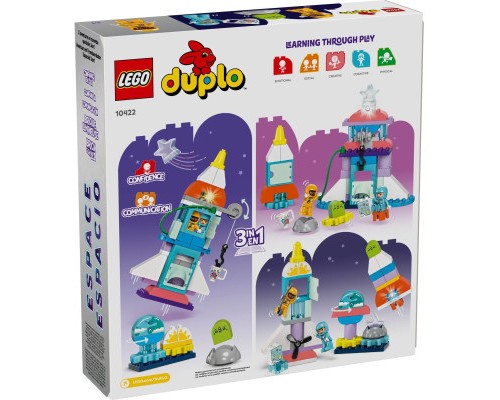 Конструктор LEGO DUPLO Town Пригоди на космічному шатлі 3-в-1 58 деталей (10422)
