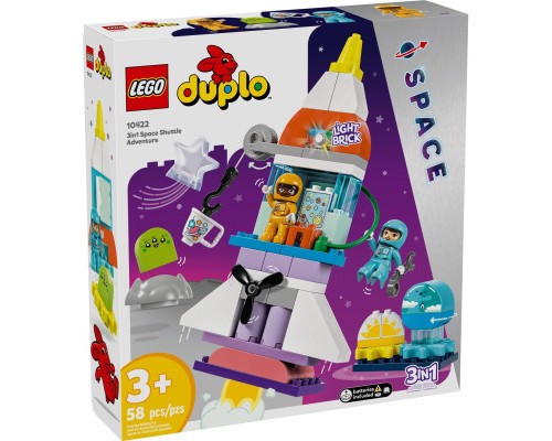 Конструктор LEGO DUPLO Town Пригоди на космічному шатлі 3-в-1 58 деталей (10422)