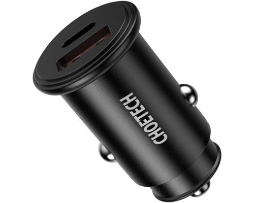 Зарядний пристрій Choetech Car USB-A/USB-C 30W QC3.0/PD (TC0006-V2-BK)