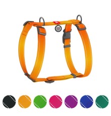 Шлея для собак WAUDOG Nylon Mono з QR-паспортом, пластиковий фастекс S помаранчева (52714)