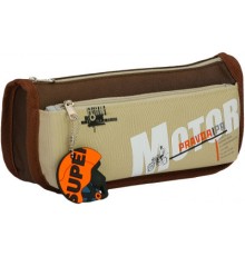 Пенал Cool For School 2 відділення з брелоком Коричневий (CF6906-brown)