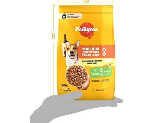 Сухий корм для собак Pedigree для малих порід з птицею та овочами 500 г (5998749143360)