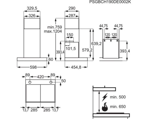 Витяжка кухонна AEG DBE5661HG