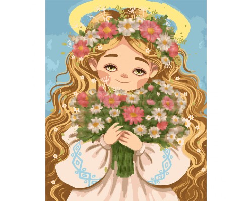 Картина по номерам Santi З алмазною мозаїкою Весняночка 40 х 50 см (954904)