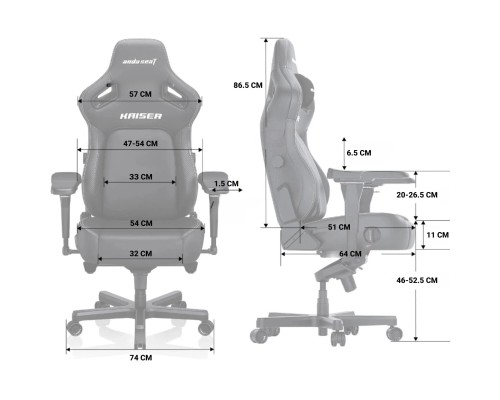 Крісло ігрове Anda Seat Kaiser 4 Fabric Size XL Black (AD12YDDC-XLL-20-B-CF)