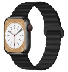 Ремінець до смарт-годинника Drobak Silicone Magnetic Link для Apple Watch All Series 38/40/41mm Dark black (898922)