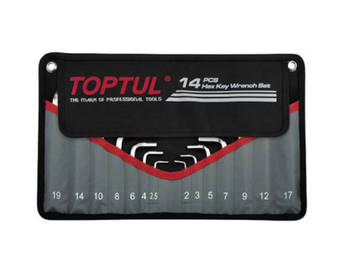 Ключ Toptul шестигранний Г-обр. 2-19мм 14шт. у чохлі (GPAQ1401)