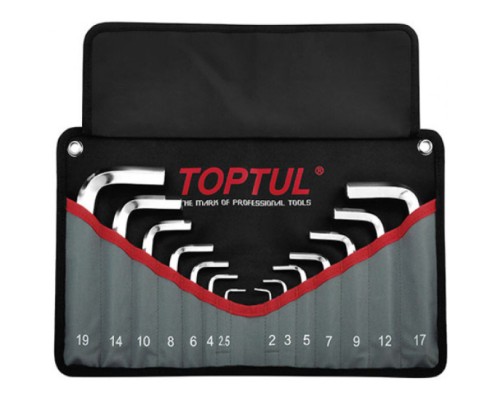 Ключ Toptul шестигранний Г-обр. 2-19мм 14шт. у чохлі (GPAQ1401)