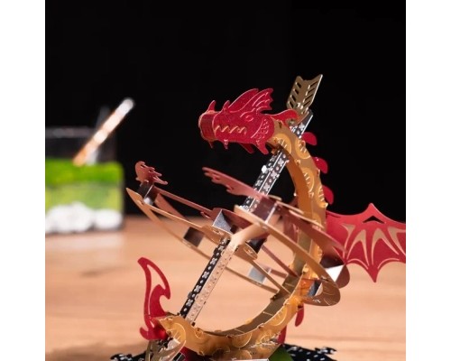 Конструктор Metal Time Колекцiйна модель Sun Chaser Dragon Stand Clock Сонячний годинник (MT025)