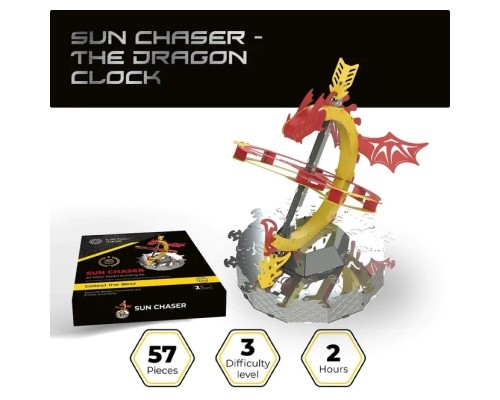 Конструктор Metal Time Колекцiйна модель Sun Chaser Dragon Stand Clock Сонячний годинник (MT025)