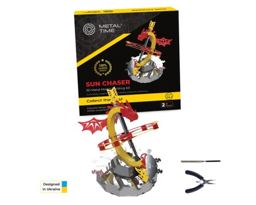 Конструктор Metal Time Колекцiйна модель Sun Chaser Dragon Stand Clock Сонячний годинник (MT025)