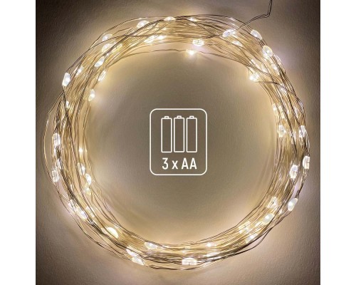 Гірлянда ColorWay Струна LED 50 5 м теплий колір 3 AA Battery (CW-G-50L5NB)