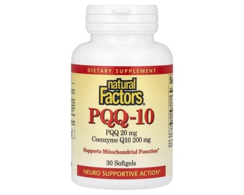 Вітамінно-мінеральний комплекс Natural Factors PQQ з Коензимом Q10, 20 мг, PQQ-10, 30 капсул (NFS-02617)