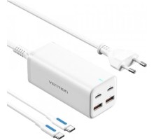 Зарядний пристрій Vention 4xUSB 100W (2xUSB-C+2xUSB-A) PD3.0/QC 3.0/GaN White (FBSWG-EU)