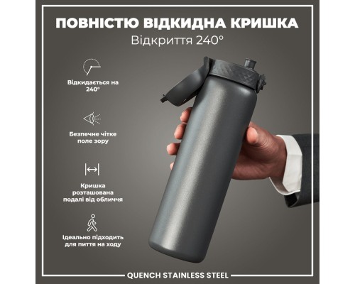 Пляшка для води ION8 OneTouch Stainless Steel 1200 мл Grey (I8SS1000GRY)