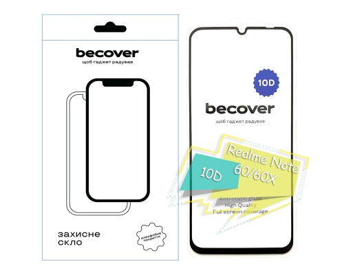 Скло захисне BeCover Realme Note 60/60X 10D Black (713169)