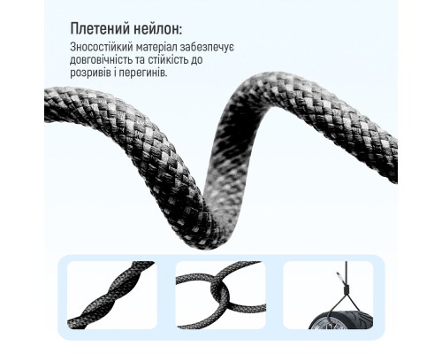 Дата кабель USB-C to Lightning 2.0m (PDF Fast Charging 27W) black ColorWay (CW-CBPDCL068-BK)