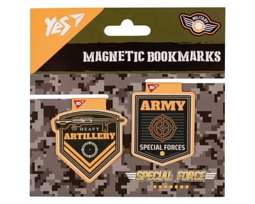 Закладки для книг Yes магнітні Military, 2шт (708112)