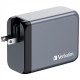Зарядний пристрій Verbatim GaN 200 W 4 ports (2xUSB-C-100 W,USB-C-65 W /USB-A -3.0) (32204)