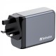 Зарядний пристрій Verbatim GaN 200 W 4 ports (2xUSB-C-100 W,USB-C-65 W /USB-A -3.0) (32204)