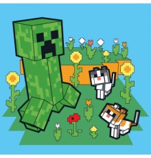 Картина по номерам Santi Майнкрафт Кріпер та котики 25х25 (955469)