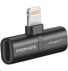 Перехідник Lightning M to 2xLightning F Audiо + Charge Promate (ihinge-lt.black)