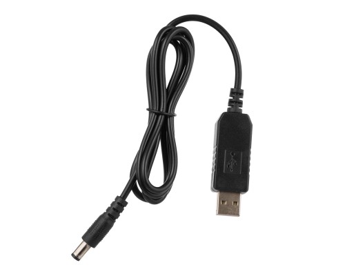 Кабель живлення Кабель USB-A > DC 5.5х2.5мм живлення 2Е 1м, 9В/1A, чорний 2E (2E-CCAD9-BK)