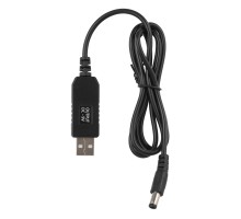 Кабель живлення Кабель USB-A > DC 5.5х2.5мм живлення 2Е 1м, 9В/1A, чорний 2E (2E-CCAD9-BK)