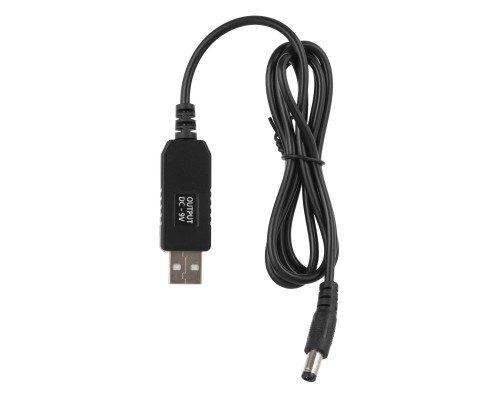 Кабель живлення Кабель USB-A > DC 5.5х2.5мм живлення 2Е 1м, 9В/1A, чорний 2E (2E-CCAD9-BK)