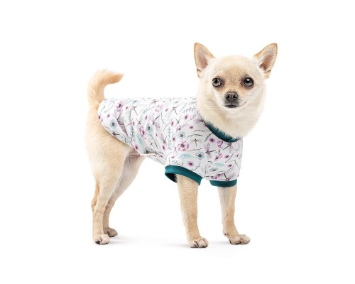 Футболка для тварин Pet Fashion Flora S біла з квітковим принтом (4823082441525)