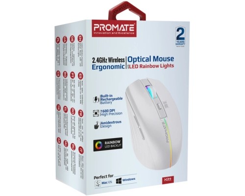 Мишка Promate Kitt Wireless White (kitt.white)