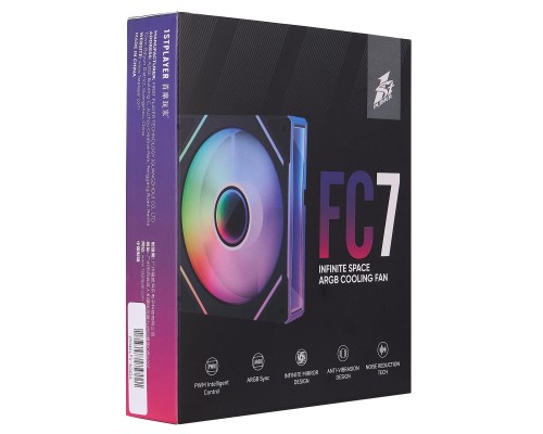 Кулер до корпусу 1stPlayer FC7 Black (FC7-BK-1IN1)