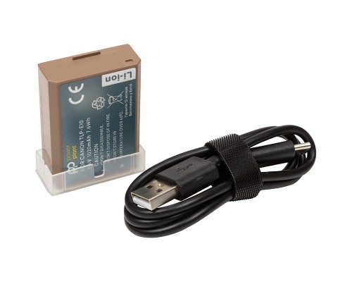 Акумулятор до фото/відео PowerPlant Canon TLP-E10 1020mAh з кабелем Type-C (CB971275)