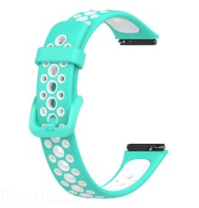 Ремінець до фітнес браслета BeCover Vents Style для Huawei Band 7/Honor Band 7 Turquoise-White (709444)