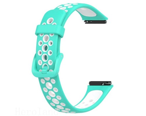 Ремінець до фітнес браслета BeCover Vents Style для Huawei Band 7/Honor Band 7 Turquoise-White (709444)