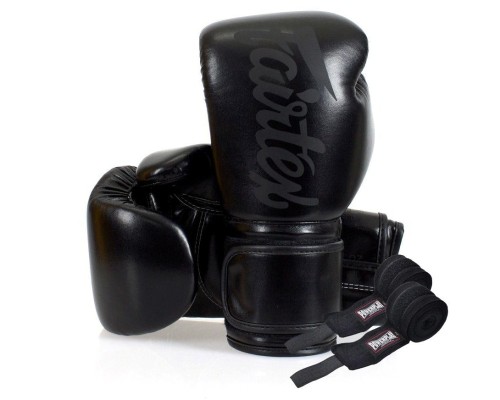 Боксерські рукавички Fairtex BGV14SB Black 12 унцій (бинти в комплекті) (BGV14SB_12oz_Black)