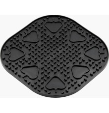 Універсальний посуд для тварин Fiboo Snoopy килимок для злизування ласощів та їжі, 25х25 см чорний (FIB0248)