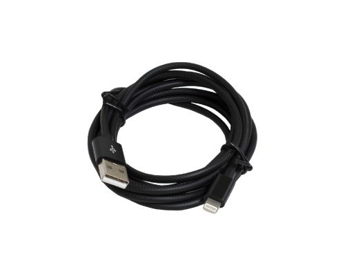 Дата кабель USB 2.0 AM to Lightning 2.0m 2.4A black Patron (CAB-PN-LIGHT-2M-B)