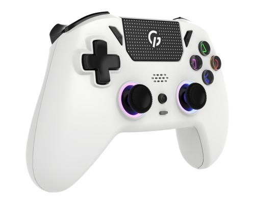 Геймпад GamePro із зарядною станцією 2.4G/BT 5.1/USB (Switch/PC/PS/iOS/Android) RGB White (GPS20W)