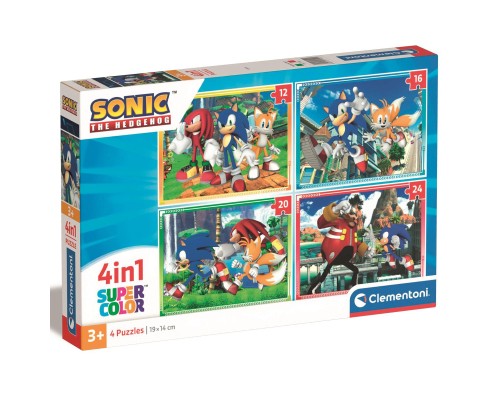 Пазл Clementoni 4 в 1 Sonic, 12,16,20 та 24 елементи (21522)