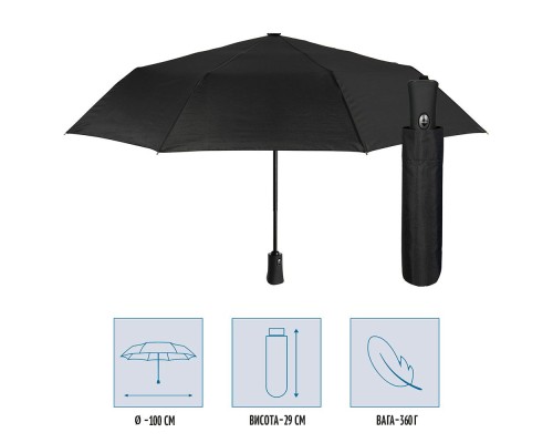 Парасоля Perletti Ombrelli promozionali повний автомат Чорна (96009-01)
