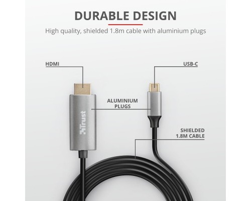 Перехідник Trust Calyx USB-C to HDMI Adapter Cable (23332_TRUST)
