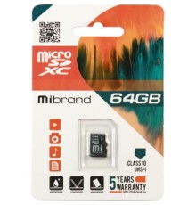 Карта пам'яті Mibrand 64GB microSDXC class 10 UHS-I (MICDXU1/64GB)