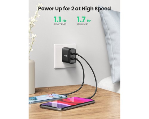 Зарядний пристрій Ugreen CD161 36W 2xUSB QC 3.0 Charger (Black) (10216)